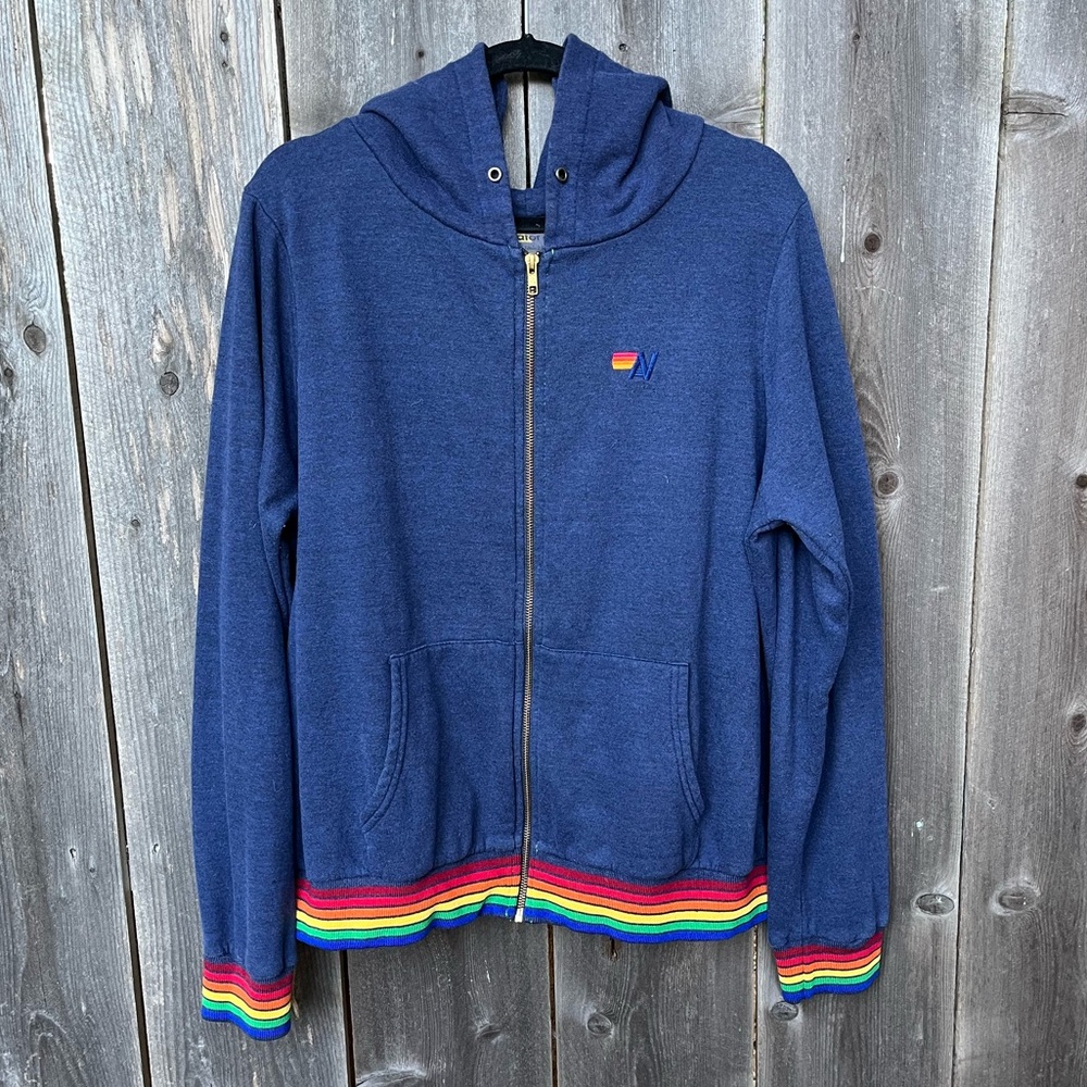 Aviator Nation Rainbow Zip Hoodie